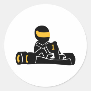 Go Kart racing Classic Round Sticker