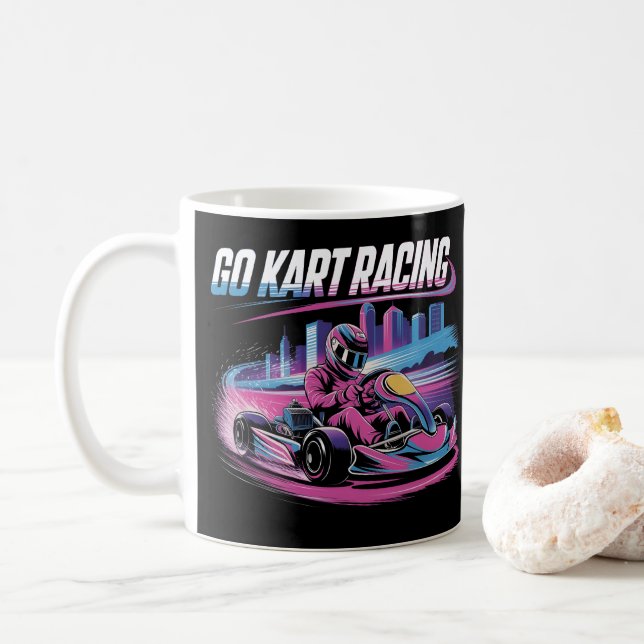 Go Kart Racing Coffee Mug (With Donut)
