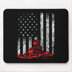 Go Kart Racing - Go Karting Usa American Flag Race Mouse Mat