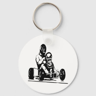 Go Kart Racing Key Ring