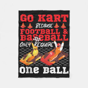 Go Kart Racing Vintage Go Kart Because Football &a Fleece Blanket
