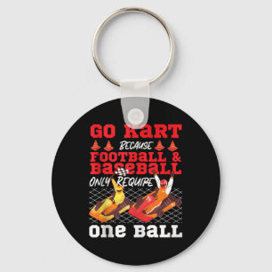 Go Kart Racing Vintage Go Kart Because Football &a Key Ring