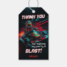 Go Kart Thank You Tag, Racing Party Favour