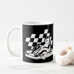 Go karting, racing car boy birthday  coffee mug