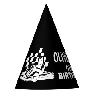 Go karting, racing car boy birthday  party hat