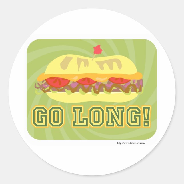 Go Long Classic Round Sticker (Front)