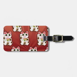 Go Lucky Cat Fun Cartoon Cat Art Design Fun Luggage Tag