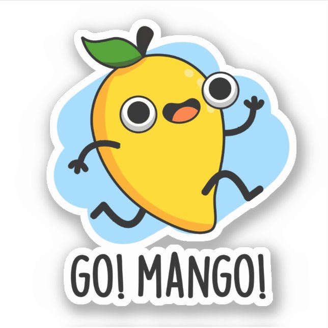 Go Mango Funny Running Mango Pun  (Front)