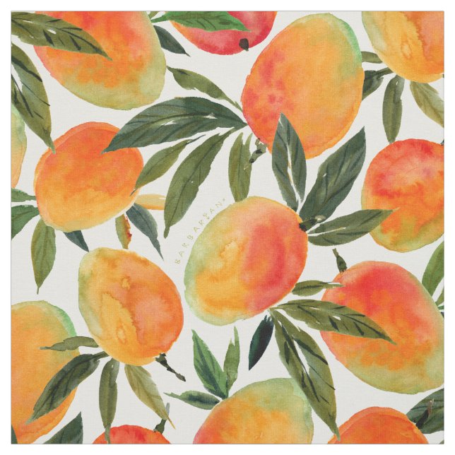 GO MANGO GO Tropical Fruit Pattern Fabric (Swatch)