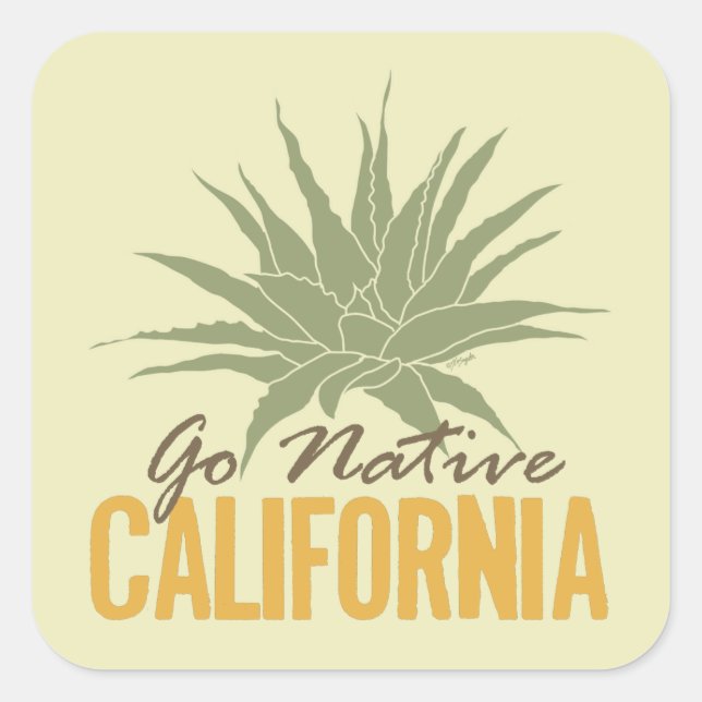 Go Native California Square Sticker (Front)