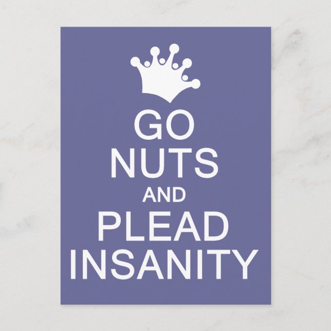 GO NUTS custom colour postcard (Front)