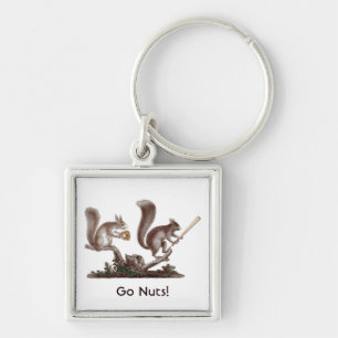 Go Nuts! Funny Rally Squirrel Key Chain