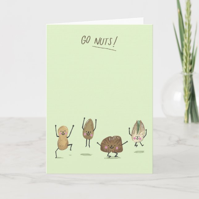 Go Nuts! Greetings Card (Front)