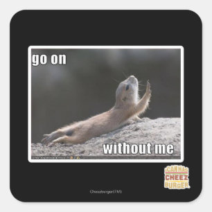 Go on withouth me square sticker
