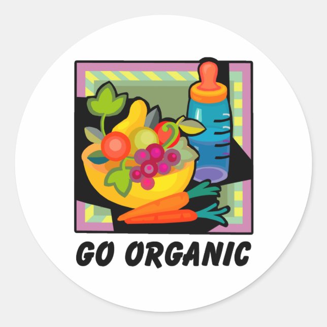 Go Organic Classic Round Sticker (Front)