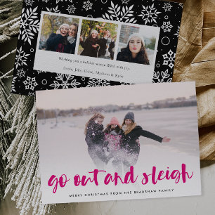 Go Out and Sleigh Full Photo Holiday Card