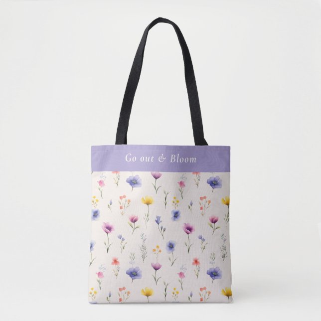 Go Out & Bloom Wildflower Personalised Tote Bag (Front)