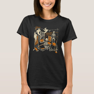 Go Out Trick Or Treat Skeleton Ghost Pumpkin Happy T-Shirt