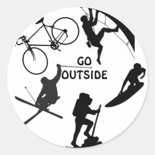 Go Outside Classic Round Sticker