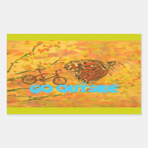 go outside rectangular sticker