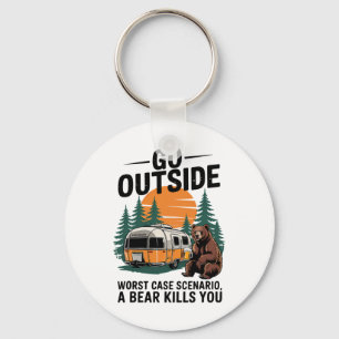 Go Outside Worst Case You Get Eaten Key Ring
