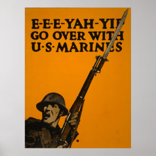 Go Over With U.S. Marines Poster