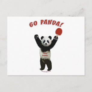 Go Panda Ping Pong Postcard