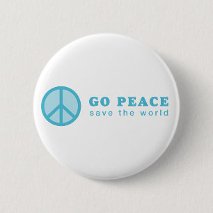 Go Peace (Blue) 6 Cm Round Badge