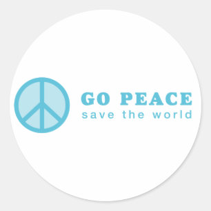 Go Peace (Blue) Classic Round Sticker