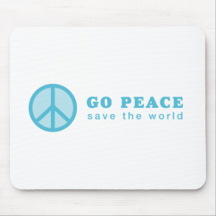 Go Peace (Blue) Mouse Mat