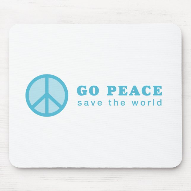 Go Peace (Blue) Mouse Mat (Front)