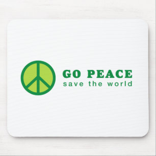 Go Peace (Green) Mouse Mat