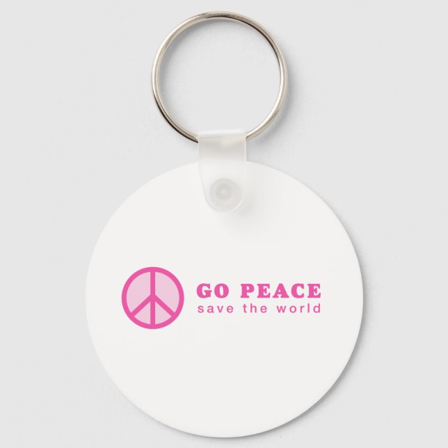 Go Peace (Pink) Key Ring (Front)