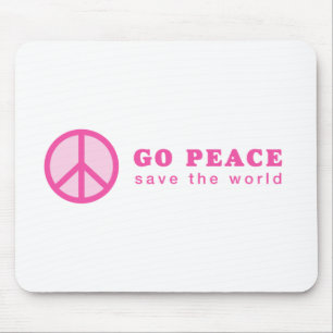 Go Peace (Pink) Mouse Mat