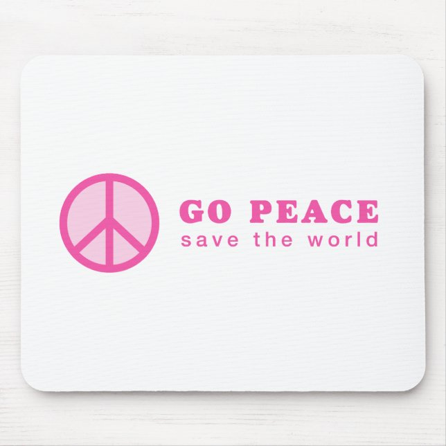 Go Peace (Pink) Mouse Mat (Front)