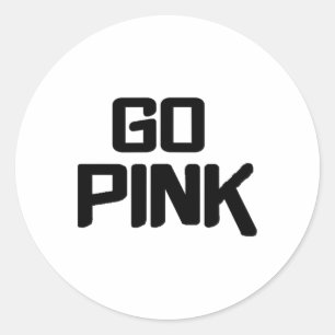 Go Pink Team Spirit Gear Colour War Wins The Game Classic Round Sticker