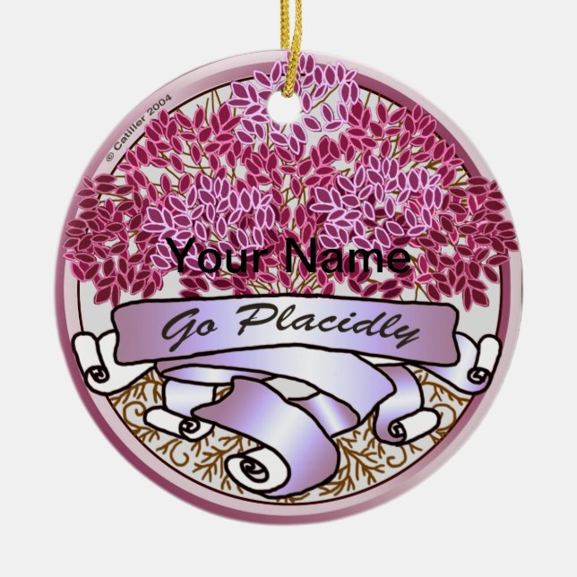 Go Placidly Ceramic Tree Decoration (Front)