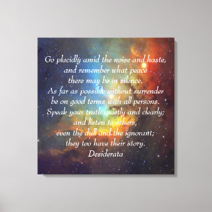 Go Placidly Desiderata Canvas Print