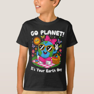 Go planet! earth day 2026 cute teacher kids T-Shirt