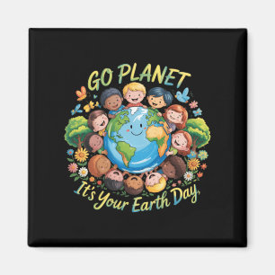 Go Planet Earth Day 2026 Teacher Kids Cute Magnet
