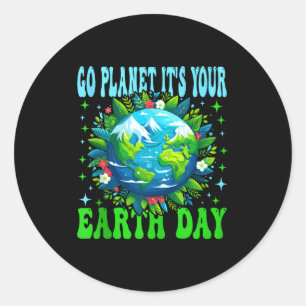 Go planet earth day cute earth nature lovers tank classic round sticker