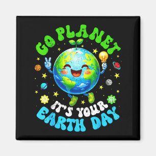Go planet earth day environment peace sign boy gir magnet