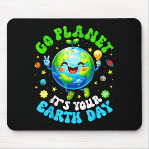 Go planet earth day environment peace sign boy gir mouse mat