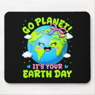 Go planet environment earth day coquette women gir mouse mat