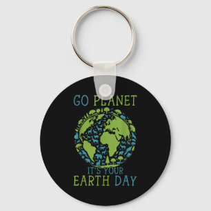 Go Planet Its Your Earth Day 2024 Women Men Kids T Key Ring