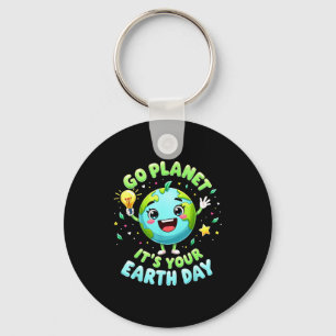 Go Planet Its Your Earth Day 2025 Teacher Kids Boy Key Ring