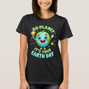 Go Planet Its Your Earth Day 2025 Teacher Kids Boy T-Shirt