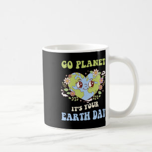 Go Planet Its Your Earth Day 2025 Teacher Kids Cut Coffee Mug