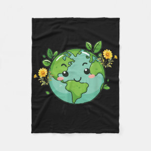 Go Planet Its Your Earth Day 2025 Teacher Kids Cut Fleece Blanket