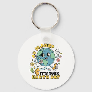 Go Planet Its Your Earth Day Climate Change Scienc Key Ring